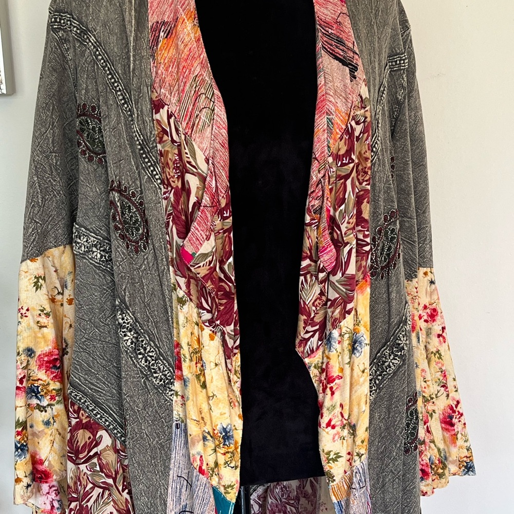 Young Threads Patchwork Bohemian-Style Kimono Car… - image 3